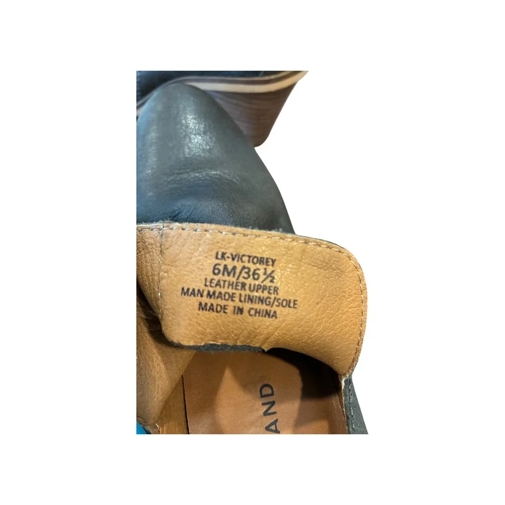 Lucky Brand Victorrey Ankle Booties Grey Leather Wedge‎ Heel Women Size 6M